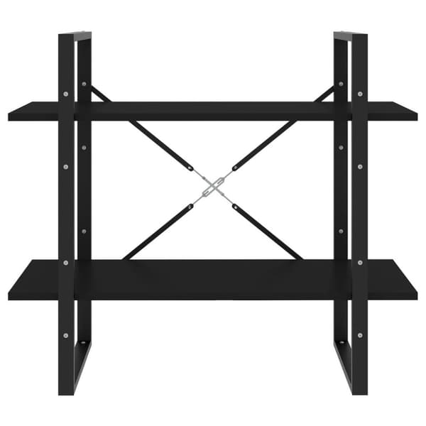 vidaXL bogreol med 2 hylder 80x30x70 cm konstrueret træ sort