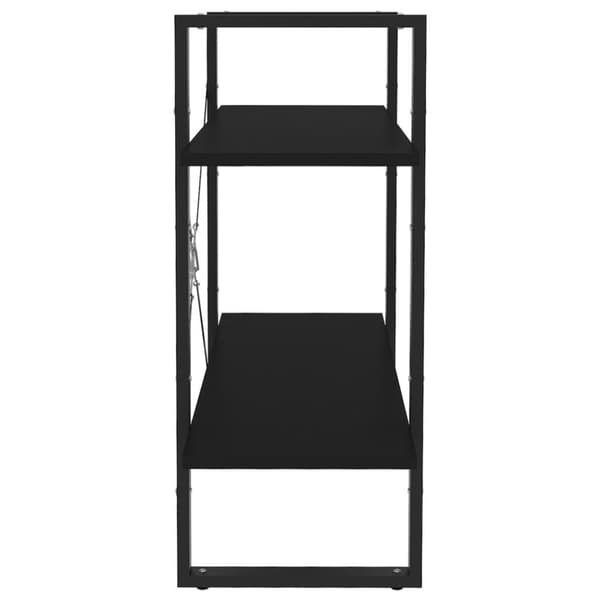vidaXL bogreol med 2 hylder 80x30x70 cm konstrueret træ sort
