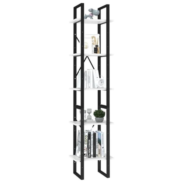 vidaXL bogreol 5 hylder 40x30x175 cm konstrueret træ hvid