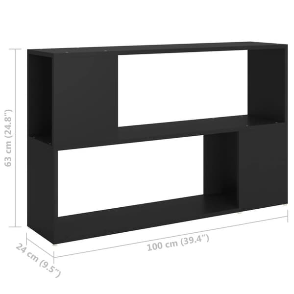 vidaXL Kirjahylly musta 100x24x63 cm lastulevy