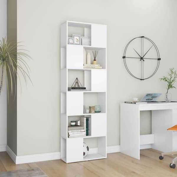 vidaXL bogskab/rumdeler 60x24x186 cm spånplade hvid
