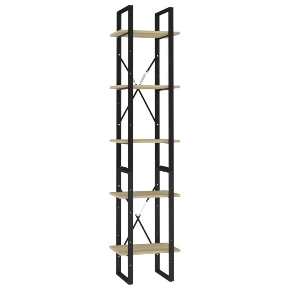 vidaXL Bokhylla 5 hyllplan sonoma-ek 40x30x175 cm spånskiva