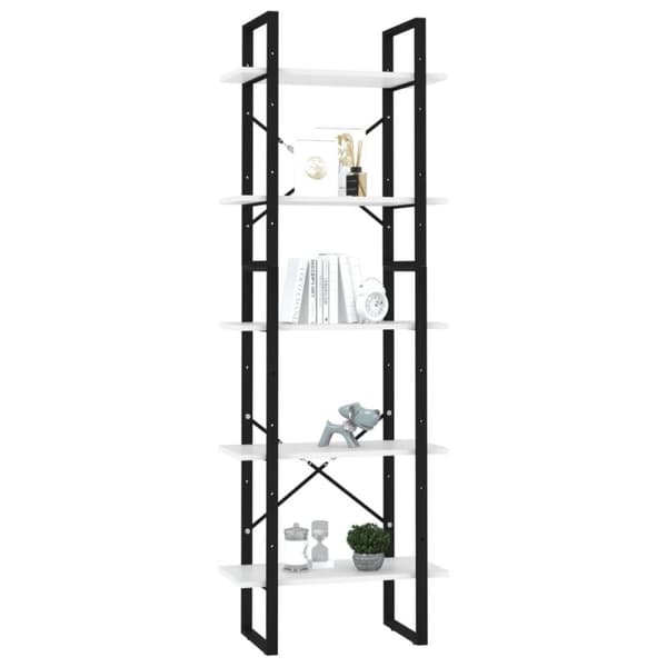 vidaXL Bokhylla med 5 hyllplan vit 60x30x175 cm konstruerat trä
