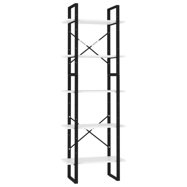 vidaXL Bokhylla med 5 hyllplan vit 60x30x175 cm konstruerat trä