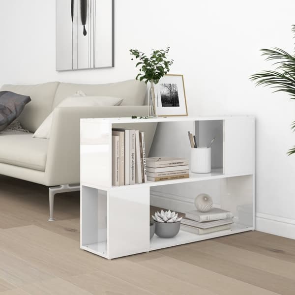 vidaXL bogreol 100x24x63 cm spånplade hvid højglans