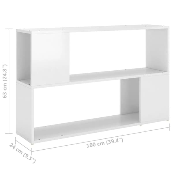 vidaXL bogreol 100x24x63 cm spånplade hvid højglans
