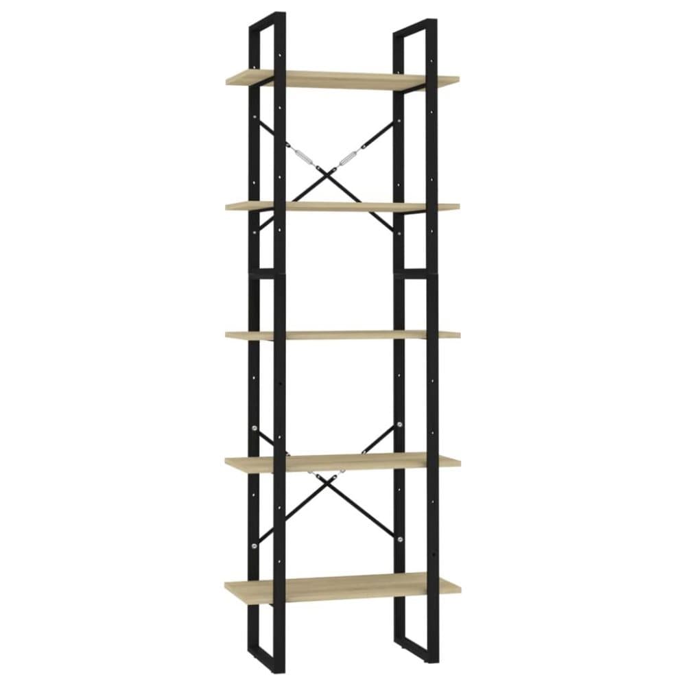 vidaXL Bokhylla 5 hyllplan sonoma-ek 60x30x175 cm spånskiva