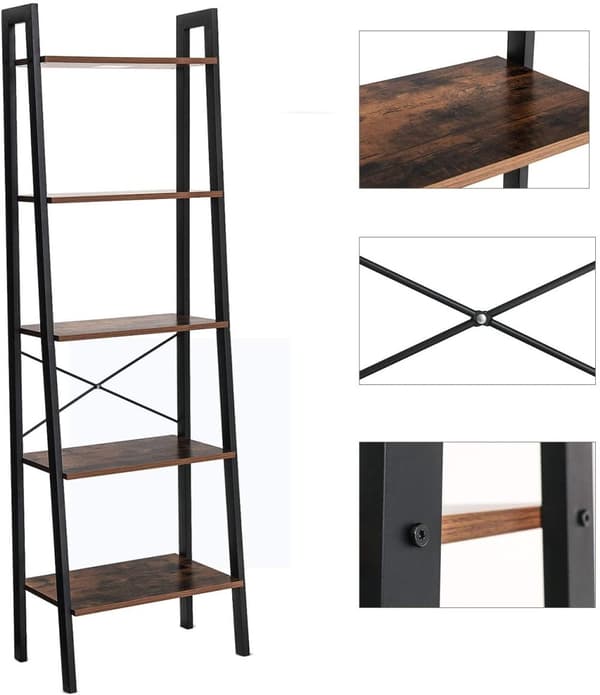 Steghylla Industriell design - Bokhylla med 5 hyllplan