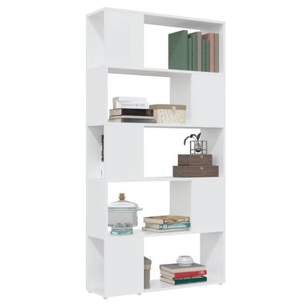 vidaXL Bokhylle/romdeler hvit 80x24x155 cm sponplate