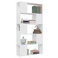 Miniatyrbilde 5 av 8: vidaXL Bokhylle/romdeler hvit 80x24x155 cm sponplate
