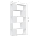Miniatyrbilde 7 av 8: vidaXL Bokhylle/romdeler hvit 80x24x155 cm sponplate