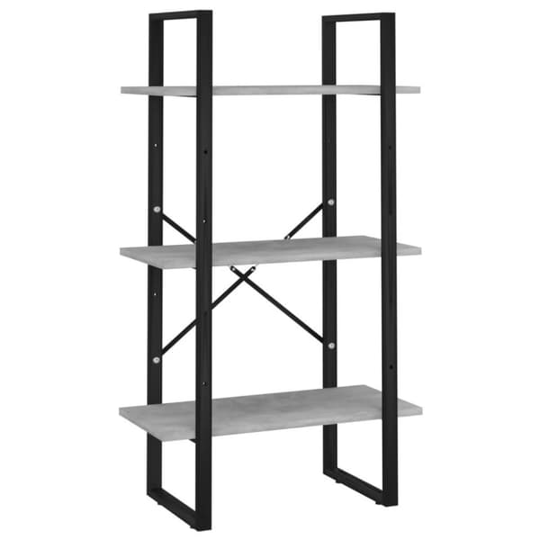 vidaXL bogreol med 5 hylder 60x30x175 cm konstrueret træ betongrå