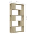 Miniatyrbilde 6 av 8: vidaXL Bokhylle/romdeler sonoma eik 80x24x155 cm sponplate
