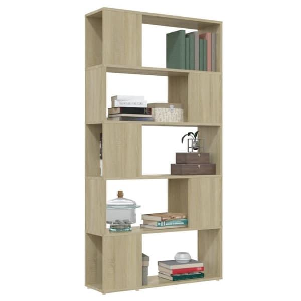 vidaXL Bokhylle/romdeler sonoma eik 80x24x155 cm sponplate