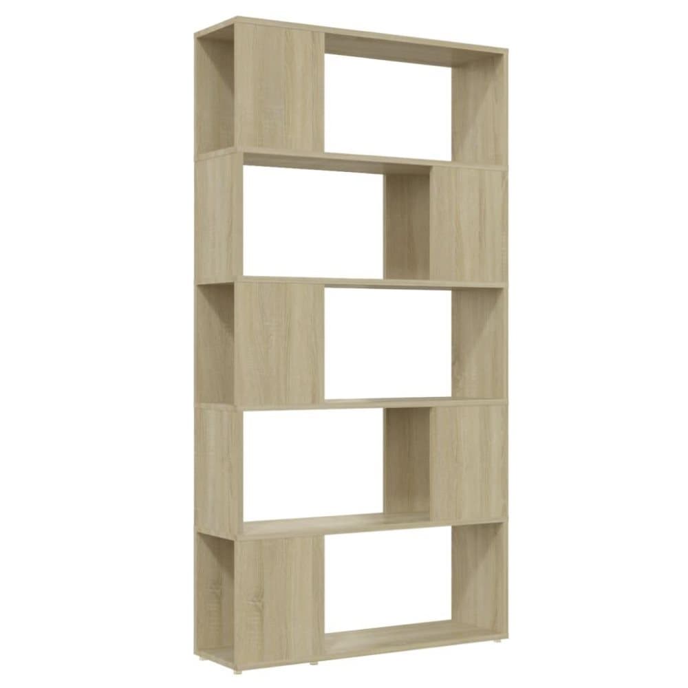 vidaXL Bokhylla rumsavdelare sonoma-ek 80x24x155 cm spånskiva