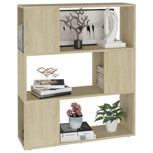 vidaXL Bokhylle/romdeler sonoma eik 80x24x94 cm sponplate