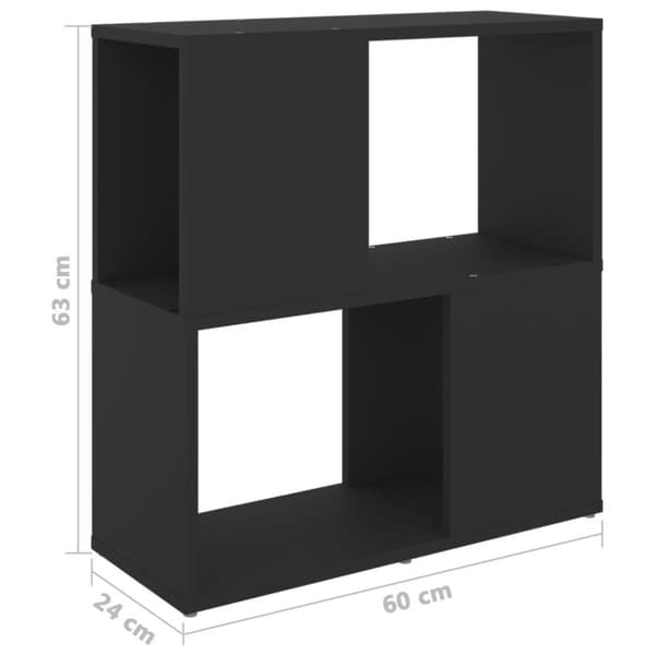 vidaXL Bokhylla svart 60x24x63 cm spånskiva