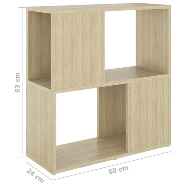 vidaXL Bokhylle sonoma eik 60x24x63 cm sponplate