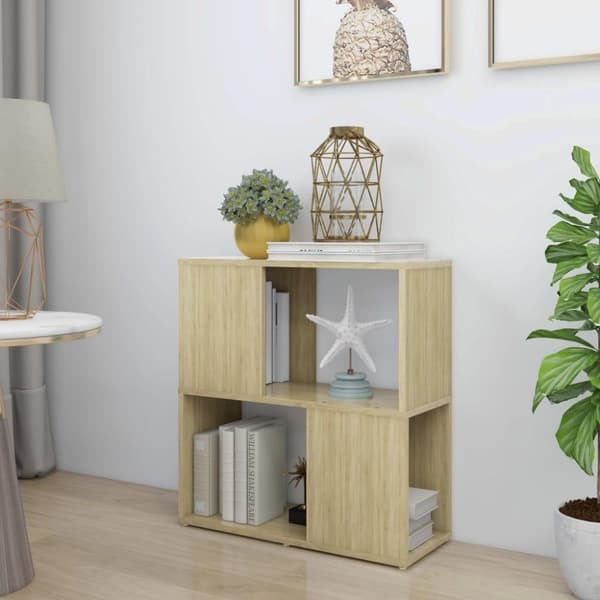 vidaXL bogreol 60x24x63 cm spånplade sonoma-eg