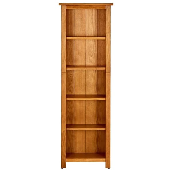 vidaXL bogreol med 5 hylder 45x22x140 cm massivt egetræ