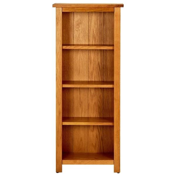 vidaXL Bokhylla med 4 hyllor 45x22x110 cm massiv ek