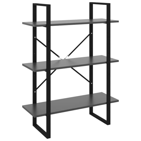 vidaXL bogreol 80x30x105 cm spånplade grå