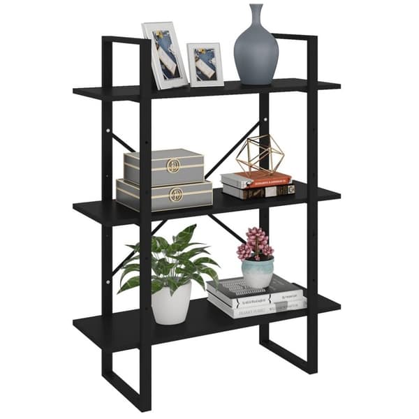 vidaXL Bokhylle svart 80x30x105 cm konstruert tre