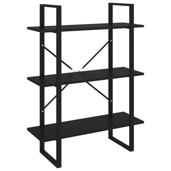 vidaXL Bokhylle svart 80x30x105 cm konstruert tre