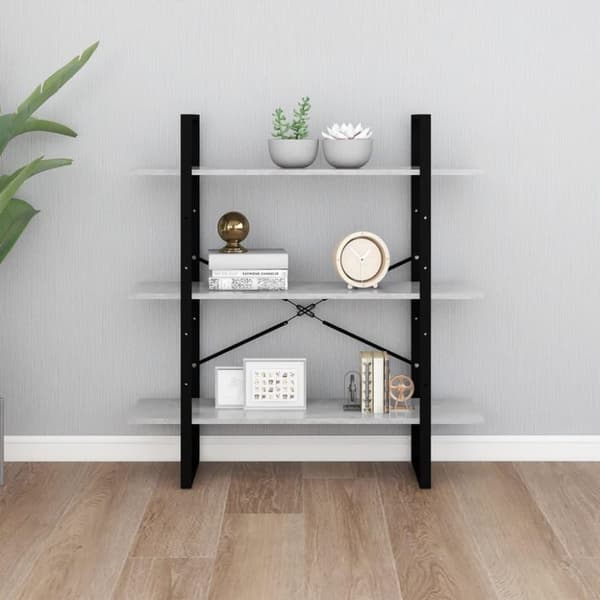 vidaXL bogreol 100x30x105 cm spånplade betongrå