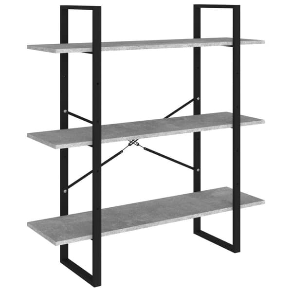 vidaXL bogreol 100x30x105 cm spånplade betongrå