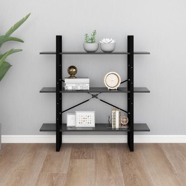 vidaXL bogreol 100x30x105 cm spånplade grå