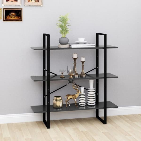 vidaXL bogreol 100x30x105 cm spånplade grå