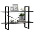 Miniatyrbillede 5 af 9: vidaXL bogreol med 2 hylder 100x30x70 cm konstrueret træ grå