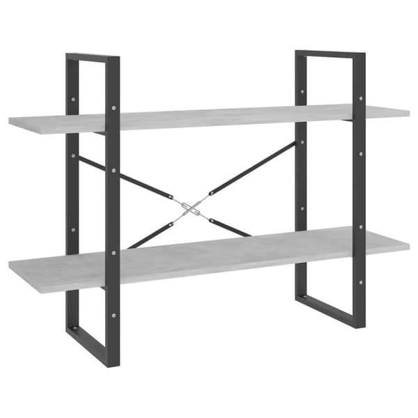 vidaXL bogreol med 5 hylder 100x30x175 cm konstrueret træ betongrå