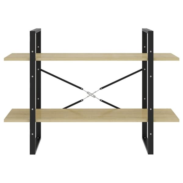 vidaXL bogreol med 2 hylder 100x30x70 cm konstrueret træ sonoma-eg