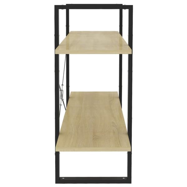 vidaXL bogreol med 2 hylder 100x30x70 cm konstrueret træ sonoma-eg