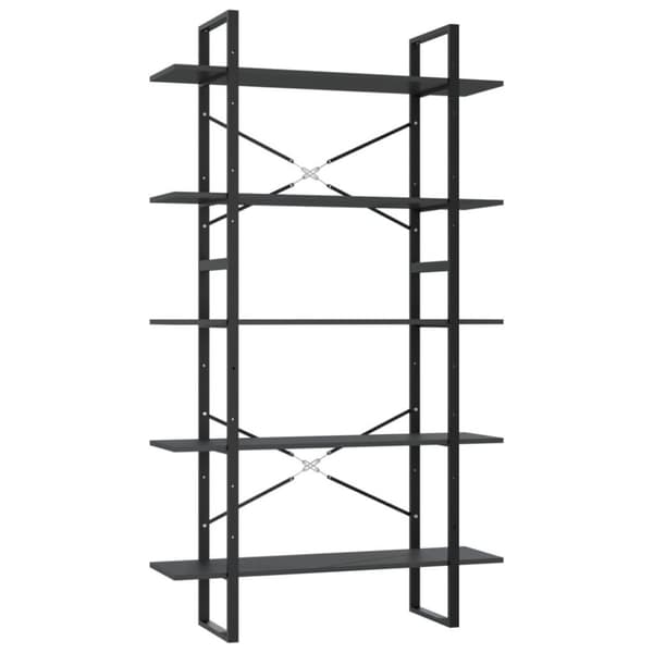 vidaXL bogreol med 5 hylder 100x30x175 cm konstrueret træ grå