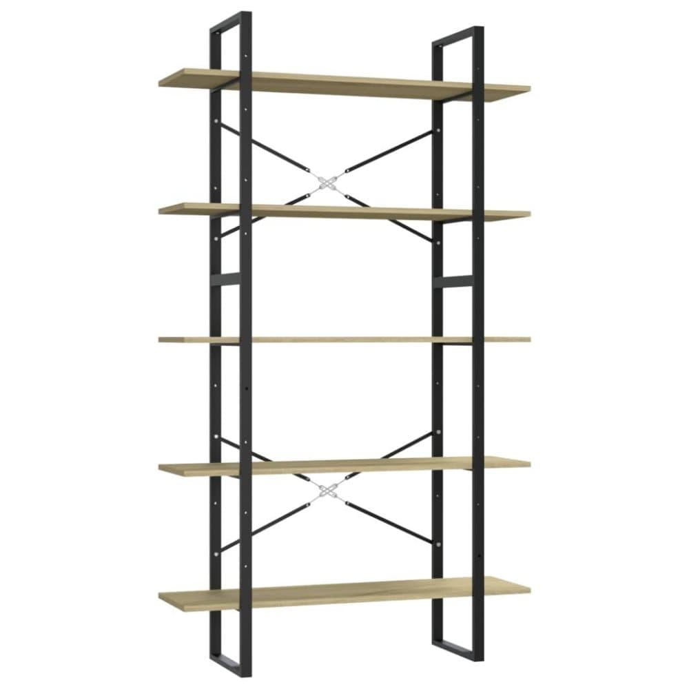 vidaXL Bokhylla 5 hyllplan sonoma-ek 100x30x175 cm spånskiva