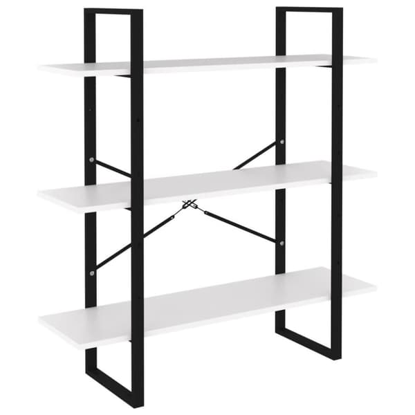 vidaXL bogreol med 5 hylder 100x30x175 cm konstrueret træ hvid