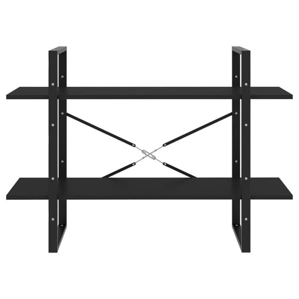 vidaXL bogreol med 2 hylder 100x30x70 cm konstrueret træ sort