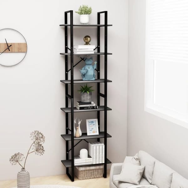 vidaXL opbevaringsreol 60x30x210 cm konstrueret træ grå