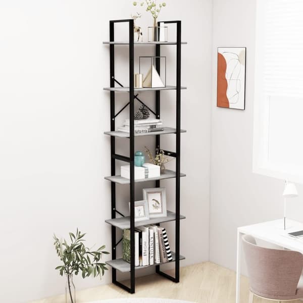 vidaXL opbevaringsreol 60x30x210 cm konstrueret træ betongrå