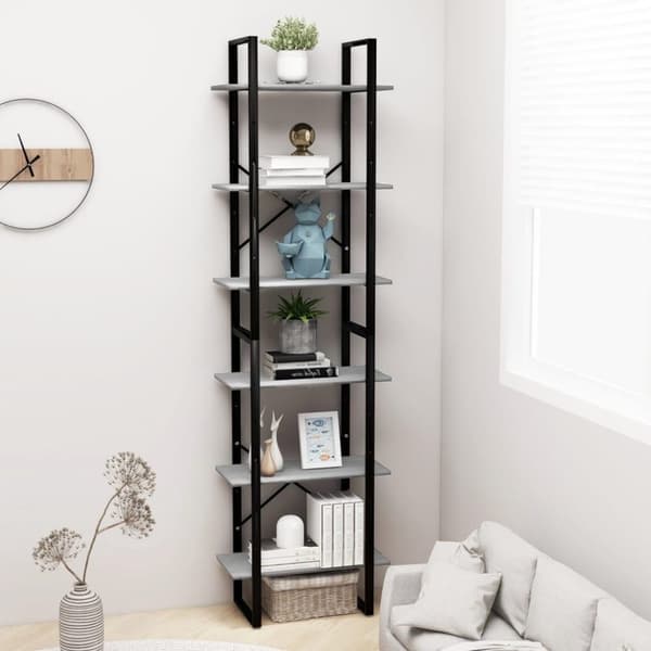 vidaXL opbevaringsreol 60x30x210 cm konstrueret træ betongrå
