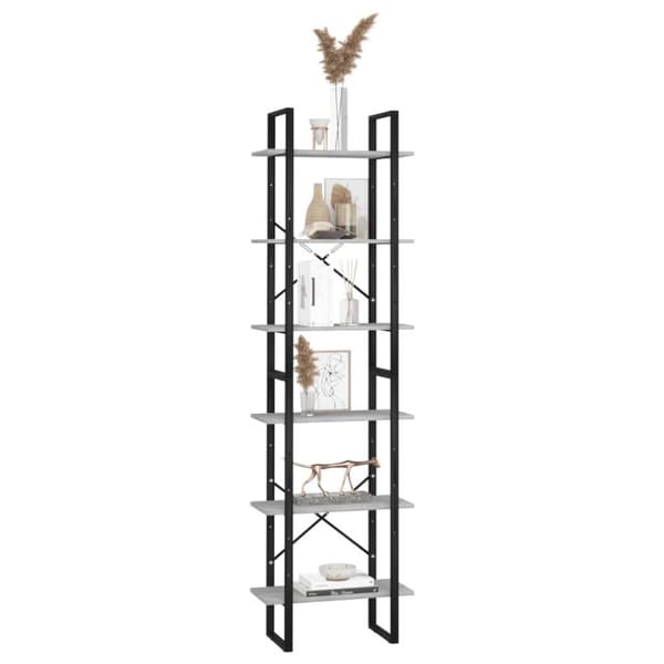 vidaXL opbevaringsreol 60x30x210 cm konstrueret træ betongrå