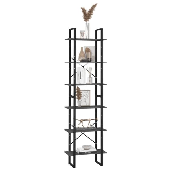 vidaXL Oppbevaringshylle grå 60x30x210 cm konstruert tre