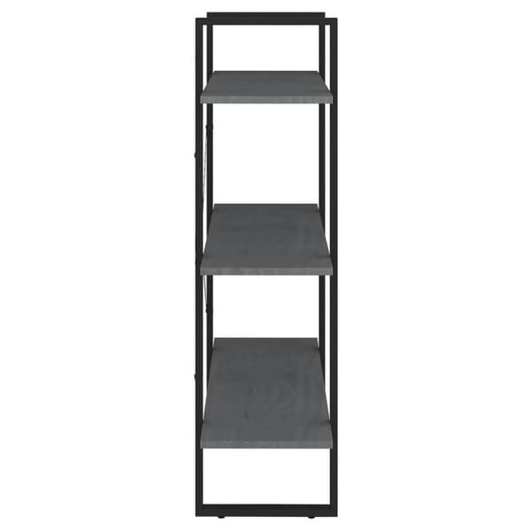 vidaXL Bokhylla 3 hyllplan grå 80x30x105 cm massiv furu