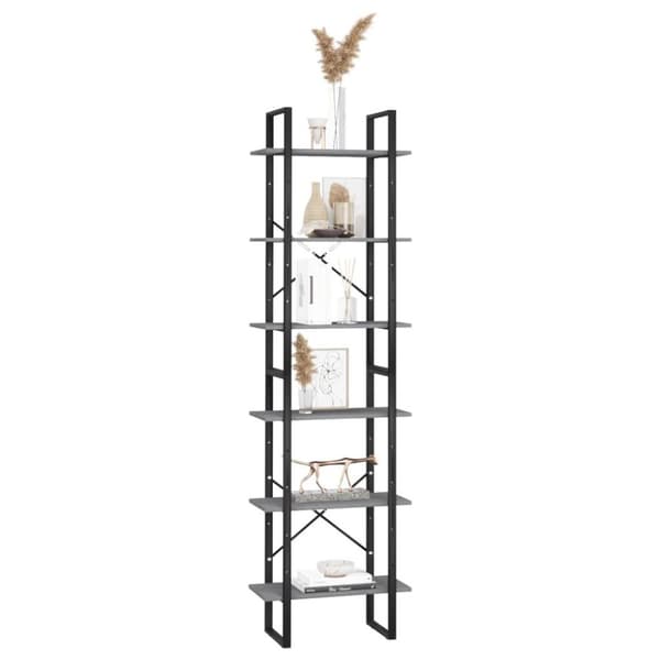 vidaXL Förvaringshylla grå 60x30x210 cm massiv furu