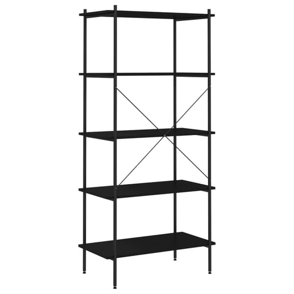 vidaXL reol med 5 hylder 80x40x163 cm sort