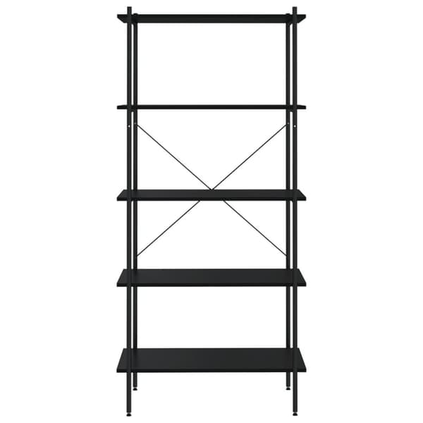 vidaXL reol med 5 hylder 80x40x163 cm sort