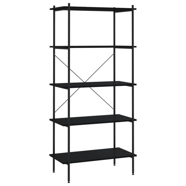vidaXL reol med 5 hylder 80x40x163 cm sort